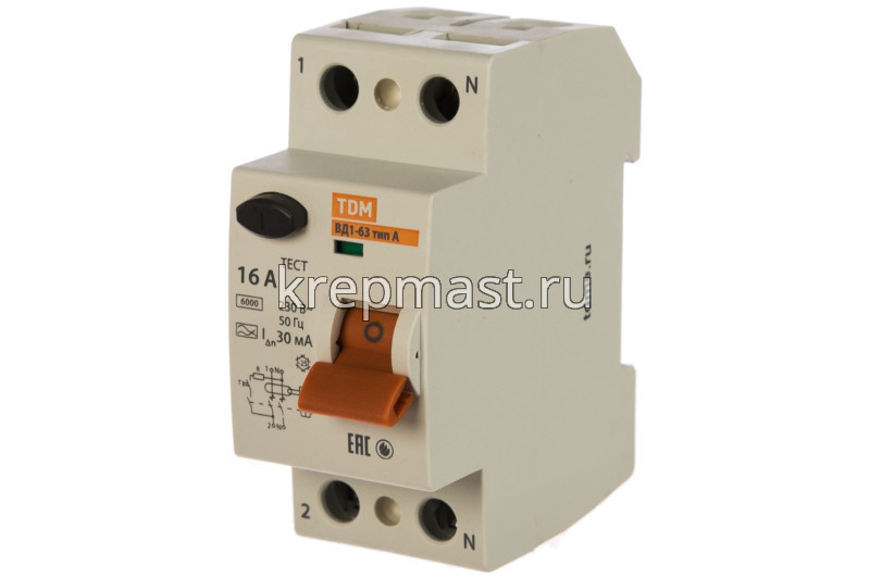 Выкл. диф. тока ВД1-63 2Р 16А 30мА TDM