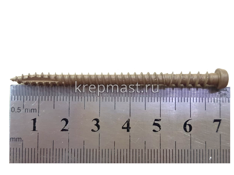 Шуруп для террасной доски 5х70 коричневые