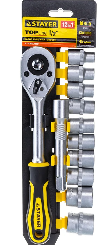 Набор STAYER головок торцевых 1/2" 12пред.