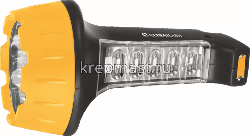 Фонарь ULTRAFLASH аккум. черный/желтый 7+8LED