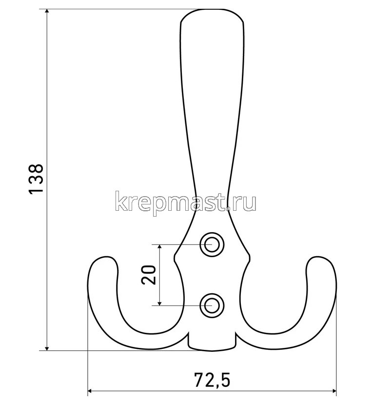 Крючок 306 А СР хром СТАНДАРТ