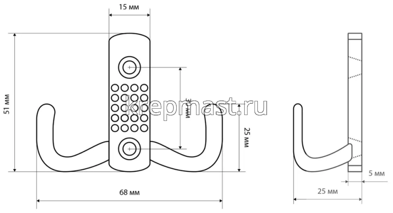 Крючок 212 В СР хром СТАНДАРТ