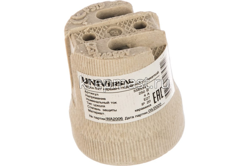 Патрон Е27 фарфоровый (рифленый)