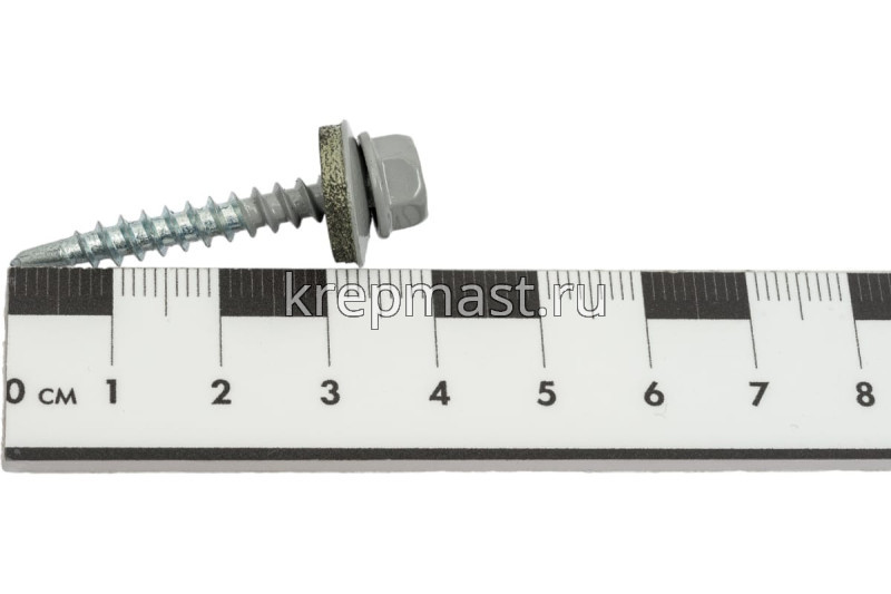 Саморез д/кровли краш. 4,8х35(38) RAL 7004/RR21