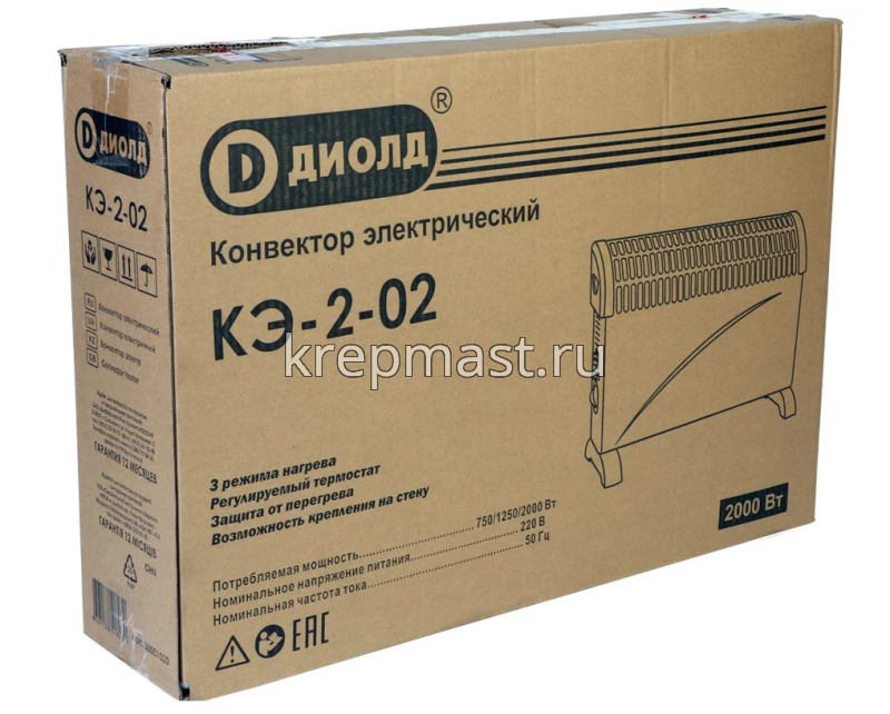 Конвектор ДИОЛД 2000Вт встроен.вентилятор