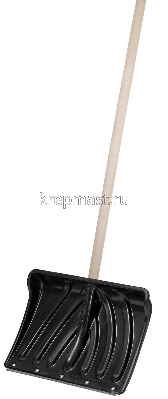 Лопата снеговая пластм. КРЕПЫШ с оцинк.планкой (чер.33мм)