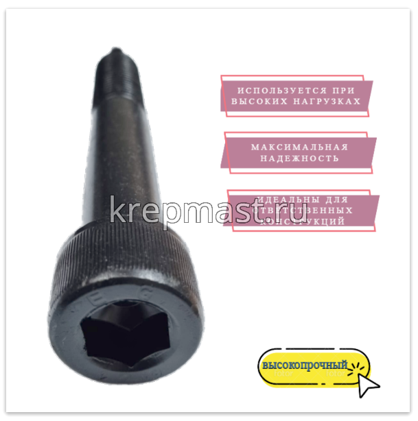 Винт с внутр.шестигранником 24 х 200 черный кл.пр.12,9 н/р DIN 912