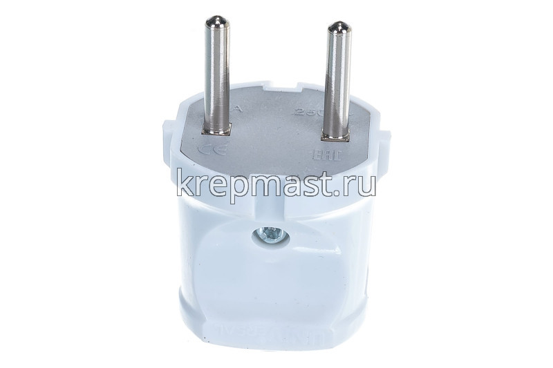 Вилка штепс. Makel бел./чёрн.