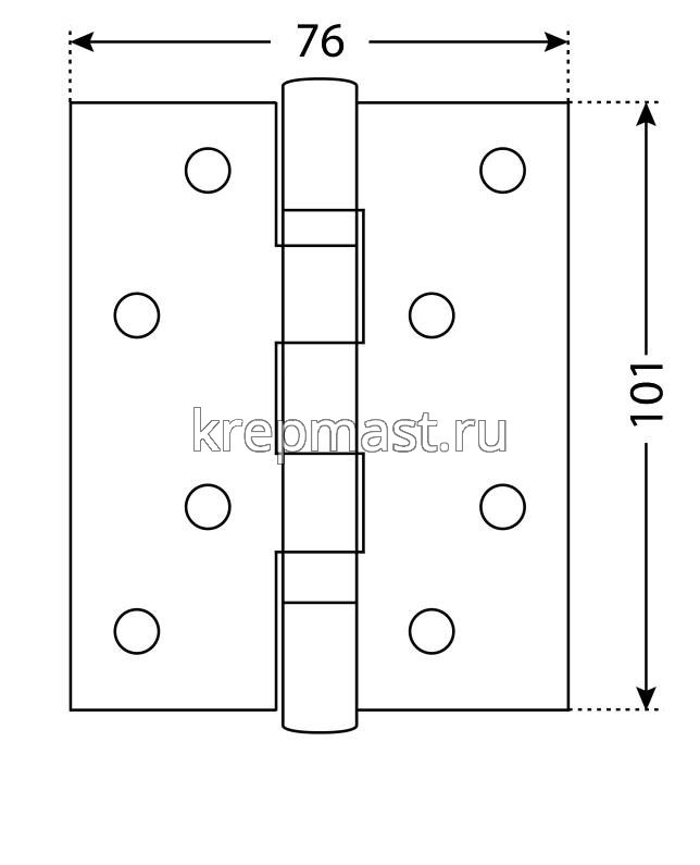 Петля универс. 101х76мм золото (уп=2шт)