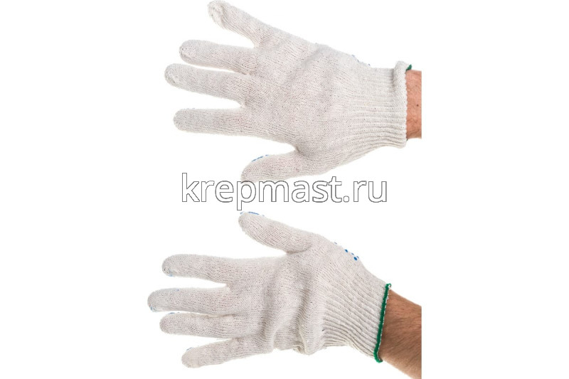 Перчатки 3-х-нитные х/б ПВХ