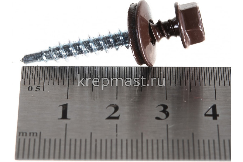 Саморез д/кровли краш. 4,8х35(38) RAL 8017/RR32