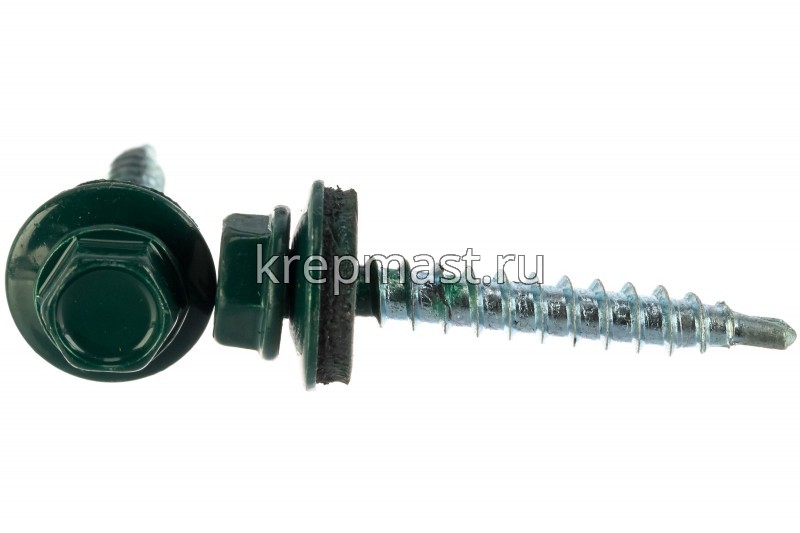 Саморез д/кровли краш. 4,8х35(38) RAL 6005