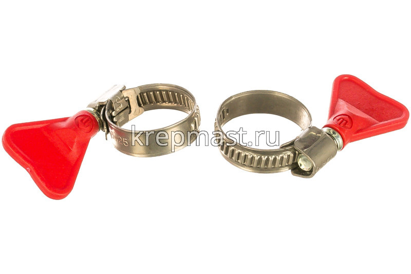 Хомут червячный (ленточный) с КЛЮЧОМ (барашек)