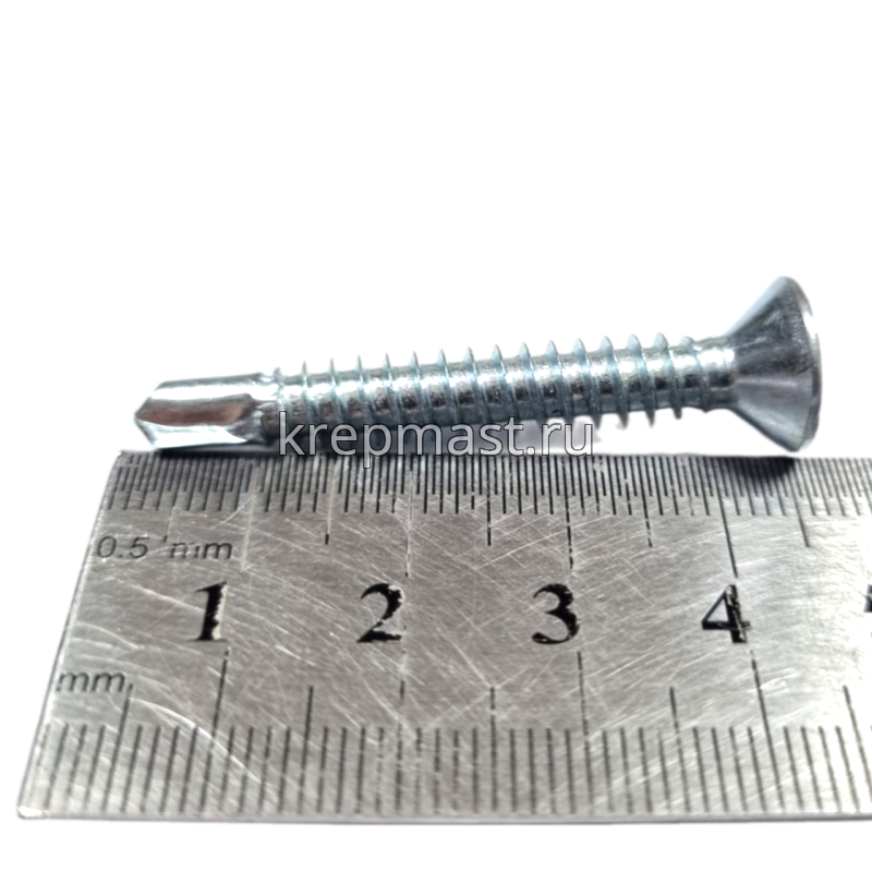 Саморез кров. б/шайбы DIN 7504 P 6,3х45 потай. - сверло оцинк.