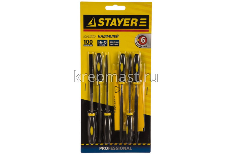Надфили STAYER пласт.рук. 150мм 6шт