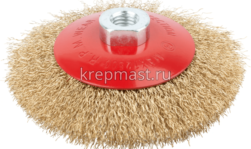 Корщетка- колесо 125мм для УШМ USP латунь с наклоном гайка М14