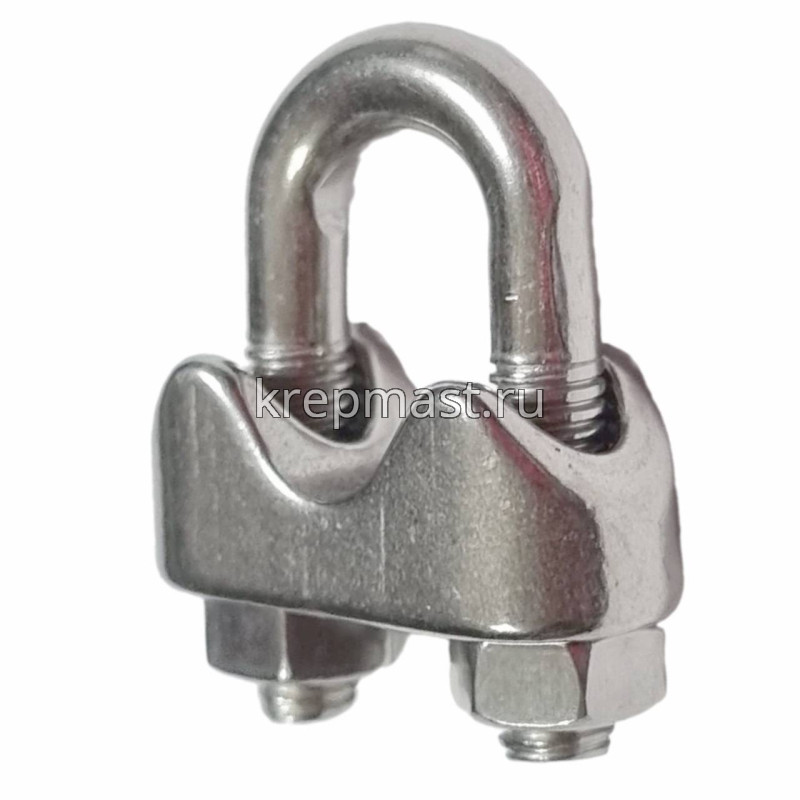 Зажим д/троса М 6 с гайками нерж. A 4