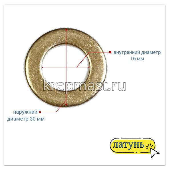 Шайба узкая 16 DIN 125 латунь