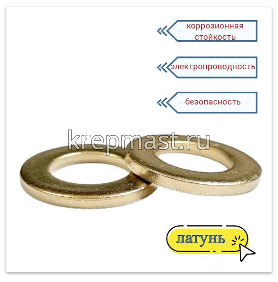 Шайба узкая 16 DIN 125 латунь