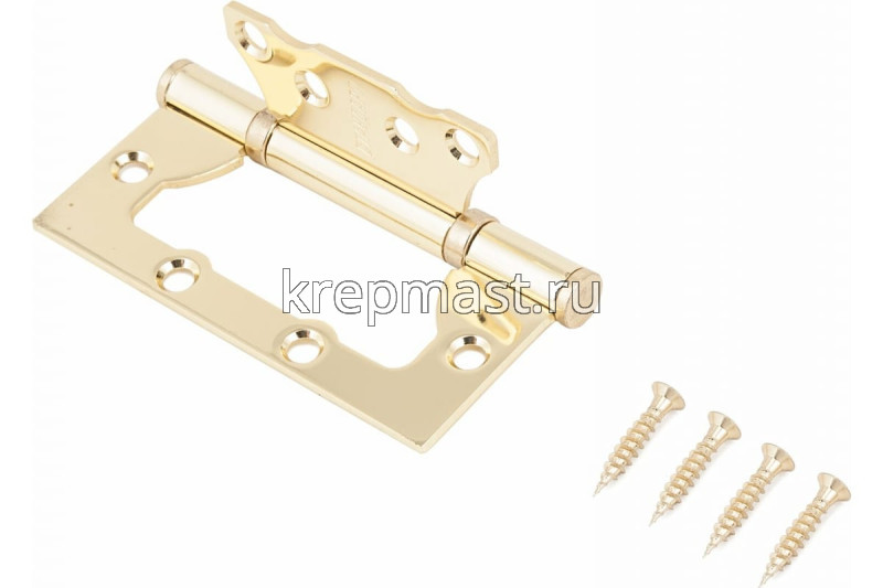 Петля универс. БЕЗ ВРЕЗКИ 100х75х2,0(2,5) золото