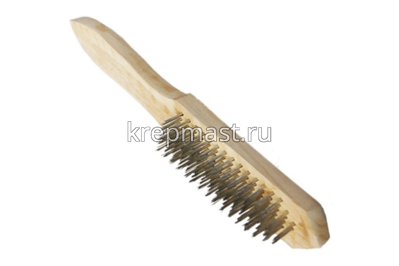 Корщетка деревянная ручка 4-х рядная