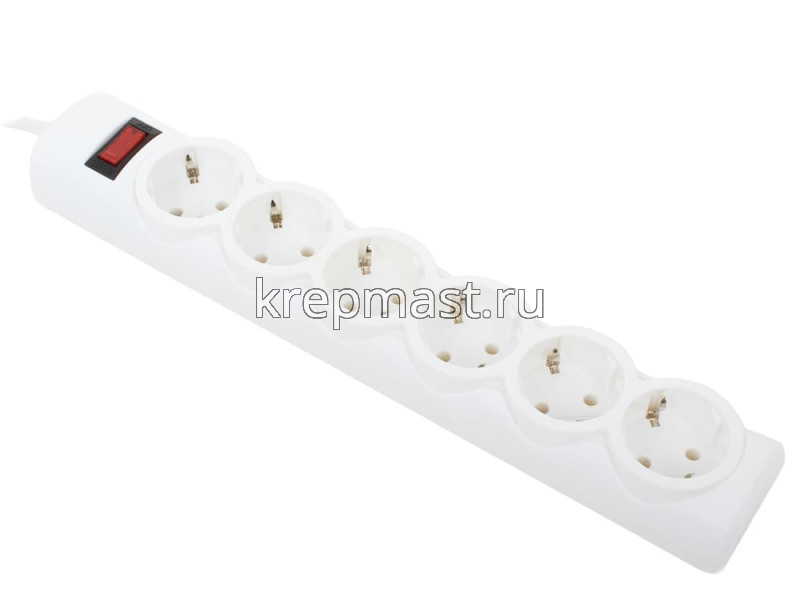 Сетевой фильтр 6гн/ 5,0м DEFENDER / СОЮЗ белый / черный